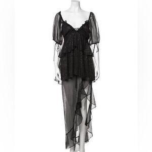 Elegant Black Sheer Women's Dress